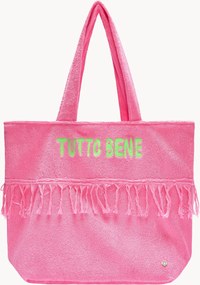 Borsa shopper in spugna Fringes And Quote