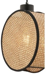 Lampadario a sospensione con cavo DRUM 1xE27/60W/230V marrone/nero