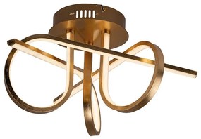 Plafoniera LED glamour Joy, dorato, luce naturale NOVECENTO