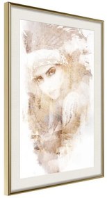 Poster  Mysterious Look (Beige)  Cornice Quadri Cornice d'oro con passe-partout, Larghezza x Altezza Home decor 40x60