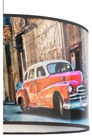 Duolla - Lampadario a sospensione con filo CUBA ROSSO 1xE27/15W/230V diametro 35 cm