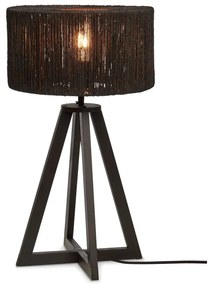 Lampada da tavolo nera con paralume in juta (altezza 51 cm) Iguazu - Good&amp;Mojo