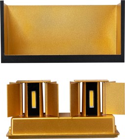 Lampada da parete per esterni nera con oro incl. LED 4 luci IP54 - Edwin