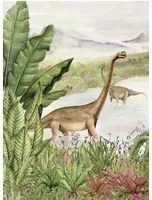Coordonne Carta da parati panoramica Dinosaurs Park - Emerald