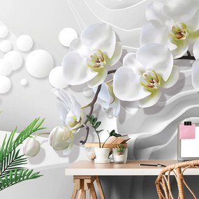 Carta da parati – Orchidea su sfondo astratto