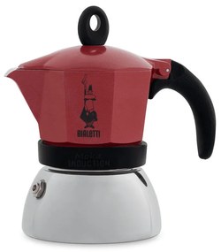 Caffettiera Italiana Bialetti Moka Induction Rosso Metallo Alluminio 150 ml