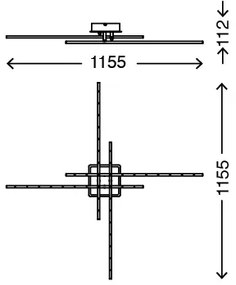Briloner 3254-042 - Lampadario a plafone dimmerabile TEMPALTE 4xLED/11W/230V