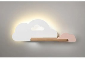 Applique LED per bambini con mensola CLOUD LED/5W/230V bianco/rosa