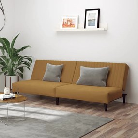 Divano Letto A 2 Posti Marrone İn Velluto /