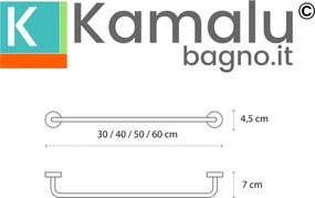 Kamalu - Portasalvietta barra 50 cm in acciaio inox finitura bianca opaca | MONDE-B
