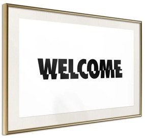 Poster  Welcome  Cornice Quadri Cornice d'oro con passe-partout, Larghezza x Altezza Home decor 60x40