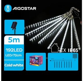 Aigostar - Catena di Natale solare a LED 192xLED/8m IP65 bianco freddo