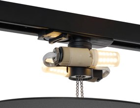 Plafoniera nera moderna per sistema a binario monofase a 2 luci - Iconic Pulley