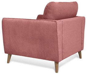 Poltrona in velluto a coste rosa Paris - Scandic