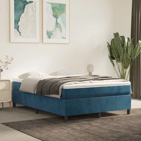 Giroletto Senza Materasso Blu Scuro 140x190 Cm İn Velluto /