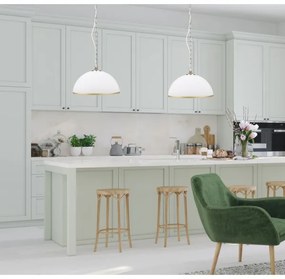 Lampadario a sospensione con catena SUGAR 1xE27/60W/230V bianco/oro