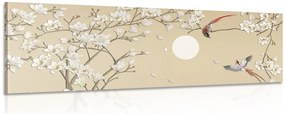 Quadro su tela – Uccellini sul ramo dell'albero