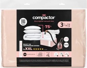 Set di organizer per vestiti sottovuoto in plastica 3 pz 65x45x27 cm Pink Edition - Compactor