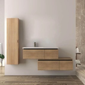 Mobile bagno sospeso rovere 140 cm