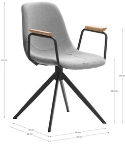 Set di sedie da pranzo grigio chiaro 2 pz Tali - Marckeric