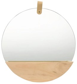 Specchio da Parete in Legno Massello di Pino 35 cm