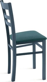 Sedia imbottita in tessuto Blu e sruttura in legno HOLLY 2 sedie