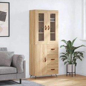 Credenza Rovere Sonoma 69,5x34x180 Cm İn Legno Multistrato /