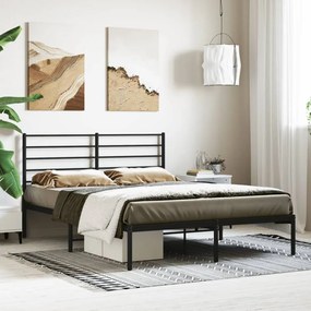 Giroletto Con Testiera İn Metallo Nero 160x200 Cm /