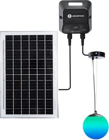 Aigostar-LED RGBW Lampada solare a sospensione MESH 35W/3,7V 8000 mAh 2700K-6500K IP65 Ø 30 cm