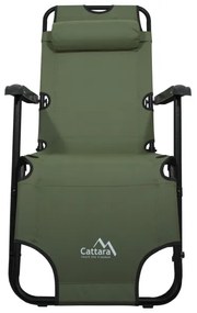 Sedia pieghevole regolabile verde/nera