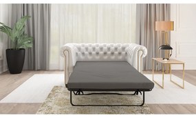 Divano letto bianco in similpelle 148 cm York - Ropez