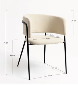 Sedia Moniel a Pana - Beige