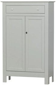 Cassettiera alta con serratura in legno di pino grigio chiaro 93x150 cm Eva - WOOOD