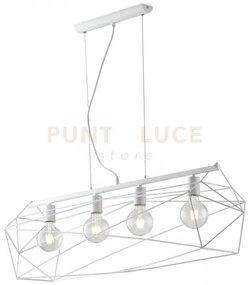 Lampadario a sospensione abraxas bianca 4 luci attacco e27 106x29,5...