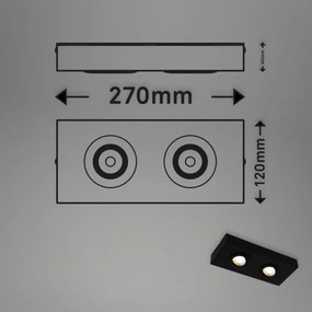 Briloner 3996025 - Faretto LED CTS 2xLED/4W/230V 2700/4000K nero