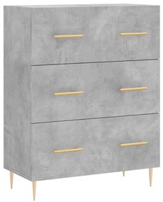 Credenza Grigio Cemento 69,5x34x180 cm in Legno Multistrato