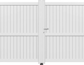 Cancello manuale a braccio articolato e a martinetto Matisse battente GARDENGATE in alluminio bianco, apertura a destra, L 300 x H 179.6 cm, serratura manuale