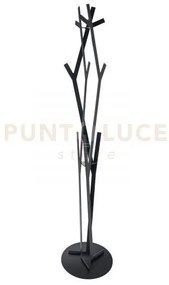 Appendiabiti da terra di design uty nero in ferro 29,7x177,8hcm