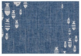 Tappeto blu pesci interno ed esterno 230x160 cm