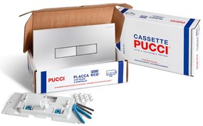 Kit Placca Di Azionamento Doppio Pulsante Pucciplast "Eco 310" Cromo Lucido