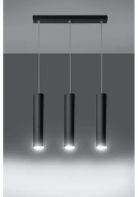 Sollux SL.0329 - Lampadario a sospensione con filo LAGOS 3 3xGU10/10W/230V nero