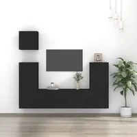 Set di Mobili Porta TV 5 pz Nero in Legno Multistrato 3188783