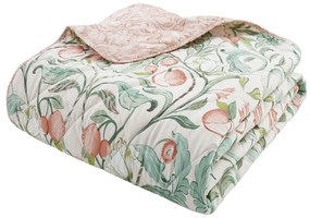 Copriletto verde-rosa per letto matrimoniale 220x230 cm Clarence Floral - Catherine Lansfield