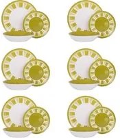 Servizio 18 piatti porcellana Otis verde