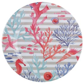 Piatto piano in melammina 26,5 cm corallo