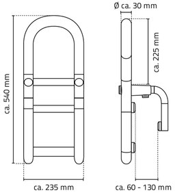 Ridder - Maniglione per vasca 54x23,5 cm bianco