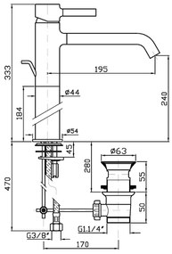 Miscelatore Monocomando Lavabo alto con prolunga cromo Zucchetti Pan Zp6218