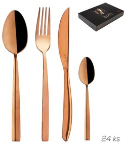 Posate in acciaio inox color rame 24 pezzi Copper - Orion