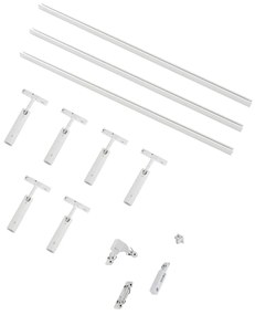 Sistema di illuminazione a binario moderno con 6 faretti bianchi monofase - Slimline Uzzy