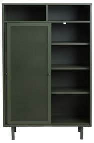 Armadietto in verde scuro in metallo con ante scorrevoli 90x140x40 cm Veep – Unique Furniture